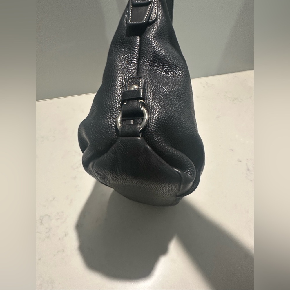 Coach Vintage Black Leather Duffle Hobo Bag - Picture 8 of 14